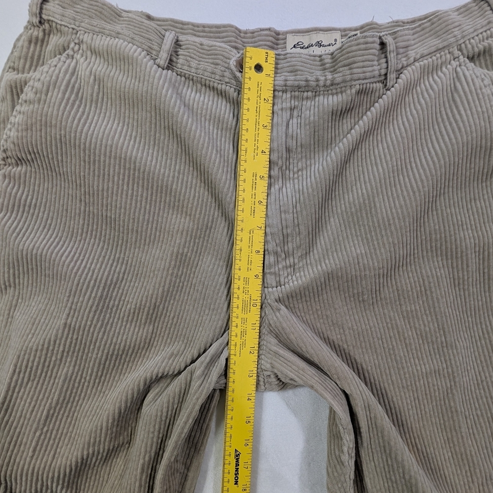 VTG Eddie Bauer Tan Corduroy Pants |‎ Y2K Khaki Workwear Skater Gorpcore 42x32 - Picture 8 of 10